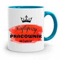 Pracownika Kubek Błękitny Najlepszy Pracownik Z Nadrukiem Ze Zdjęciem