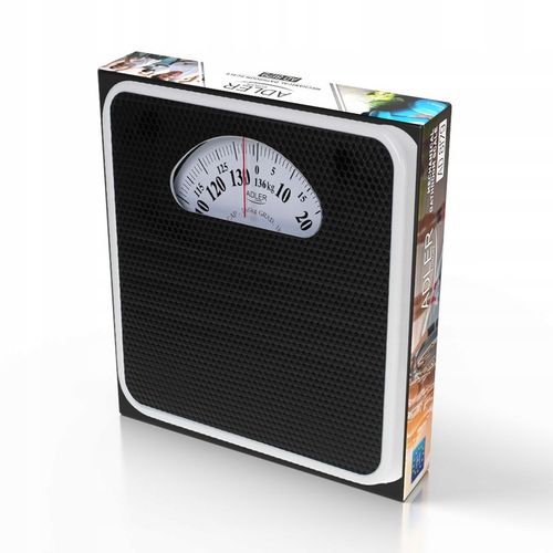 Klasyczna Waga Łazienkowa MECHANICZNA Analogowa do 136kg CZARNA Adler na Arena.pl