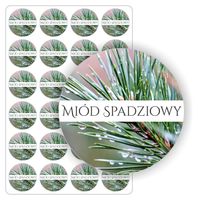 ETYKIETY etykietki nalepki kolorowe MIÓD SPADZIOWY przetwory słoiki 5 cm