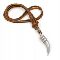 Naszyjnik Wisiorek męski rzemyk Kość Słoniowa Róg