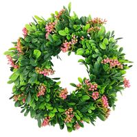 WIANEK NA DRZWI JESIENNY BUKSZPANOWY STROIK WIENIEC NA GRÓB CMENTARZ