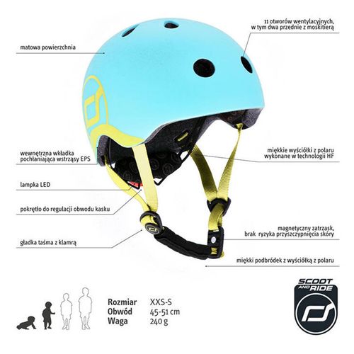Kask dla dzieci Scootandride XXS-S dla dzieci 1-5 lat Blueberry 45-51 cm na Arena.pl