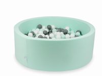 Suchy basen miętowy 110x40 z piłeczkami 500 sztuk (białe, szare, jasnomiętowe)