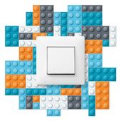 Naklejka Pod Włącznik Kontakt Kolorowe Klocki Lego Dla Dzieci 20cm x 20cm