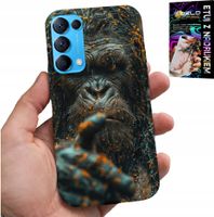ETUI DO OPPO RENO5 4G 5G - MAŁPA, MAŁPKA, GORYL, ZWIERZĘTA + SZKŁO