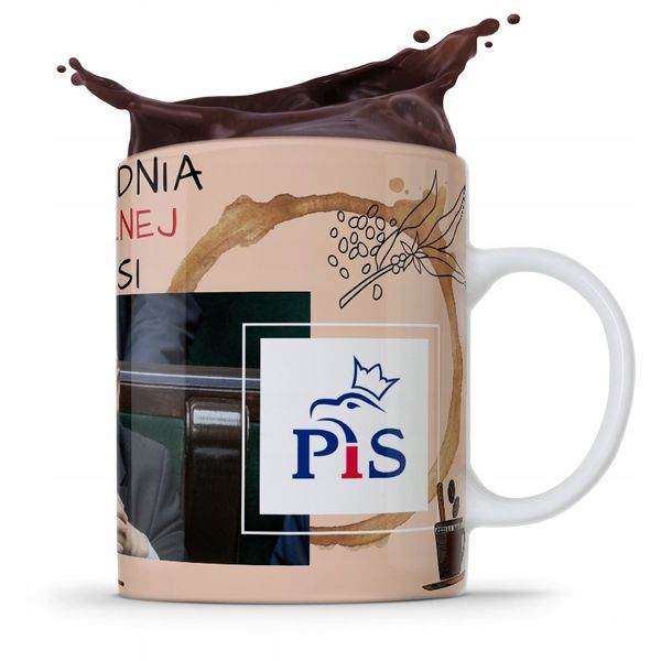 Kubek Full Print Prezesa Jarosław Kaczyński Pis Z Nadrukiem Ze Zdjęciem zdjęcie 1