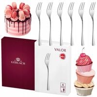 KOMPLET GERLACH VALOR 6x WIDELCZYKÓW ZESTAW DO TORTU CIASTA SZTUĆCE POŁYSK