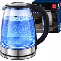 CZAJNIK ELEKTRYCZNY SZKLANY 2000W 1,8L MOCNY CICHY LED BEZPRZEWODOWY STAL