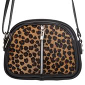 VERA PELLE torebka damska skórzana listonoszka 3 komorowa V463 w panterkę