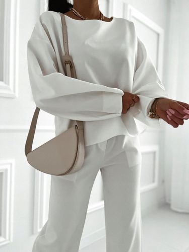 KOMPLET DAMSKI SPODNIE GARNITUR ELEGANCKI KOLORY na Arena.pl