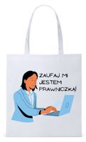 Dla Prawnika Adwokata Torba Eco Biała Shopper Z Nadrukiem Ze Zdjęciem