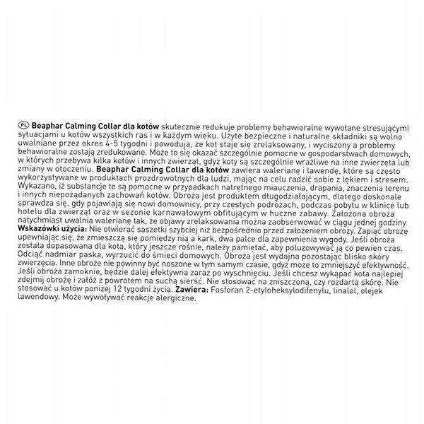 Beaphar CALMING COLLAR KOT - OBROŻA RELAKSACYJNA zdjęcie 7