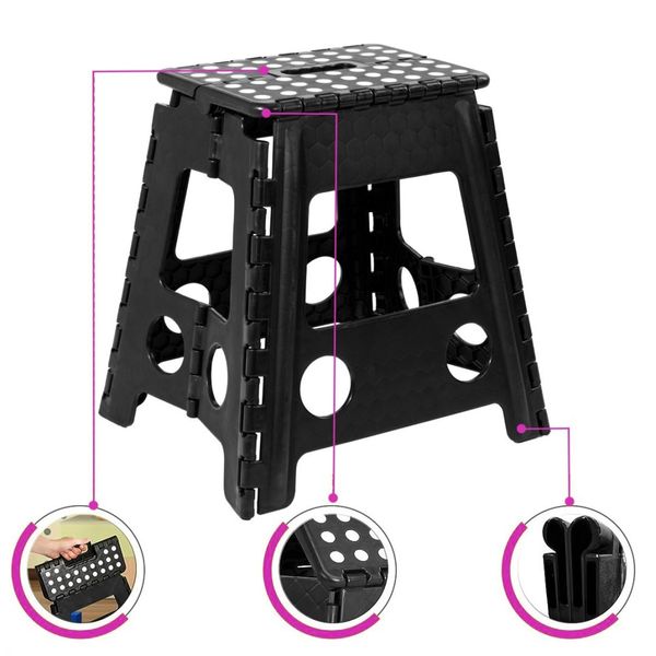 Stołek składany antypoślizgowy AMIGO CZARNY rozmiar L zdjęcie 5