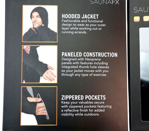 Kurtka z kapturem męska neopren Jogging Sauna Odblask FITNESS SAUNATEK r. L na Arena.pl