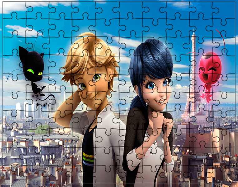 Puzzle Biedronka i Czarny Kot zdjęcie 1