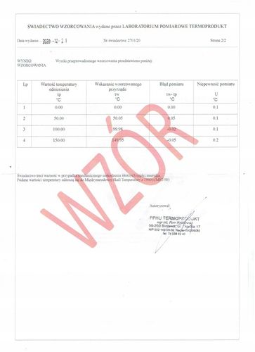 Świadectwo wzorcowania bez znaku PCA na Arena.pl