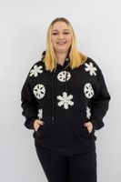 Czarna Bluza Damska z Kapturem przez Głowę UNI