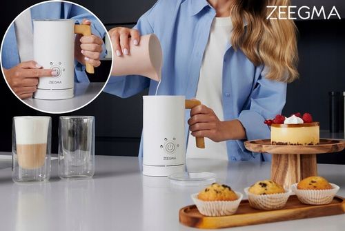 ELEKTRYCZNY SPIENIACZ do mleka Podgrzewacz KAWY PIANY LATTE BIAŁY 240ml na Arena.pl