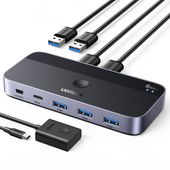 przełącznik switch 2-in-4 na 2 komputery usb 3.0 + 2x kabel usb-a czarny