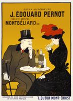 Plakat 40x55cm Man and Woman at a Cafe, Cappiello Vintage Salon