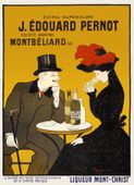 Plakat 40x55cm Man and Woman at a Cafe, Cappiello Vintage Salon