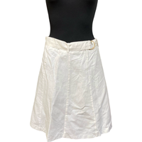 Spódnica Midi Biała Len Bawełna Wygodna Stylowa na Lato 38