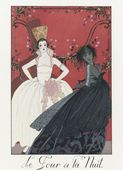Plakat 13x18cm Le Jour et la Nuit, Barbier Vintage do Salonu