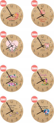 Bambusowy ZEGAR ścienny personalizacja nadruk prezent dla BABCI + imię na Arena.pl