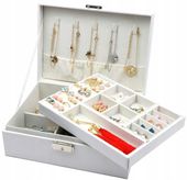 Duży Organizer Kuferek Szkatułka Na Biżuterię  T32_A_Biały