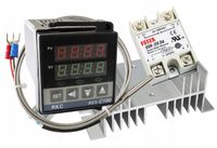 REGULATOR TEMPERATURY STEROWNIK REX C100V+ CZUJNIK TYPU K SSR 25A +RADIATOR