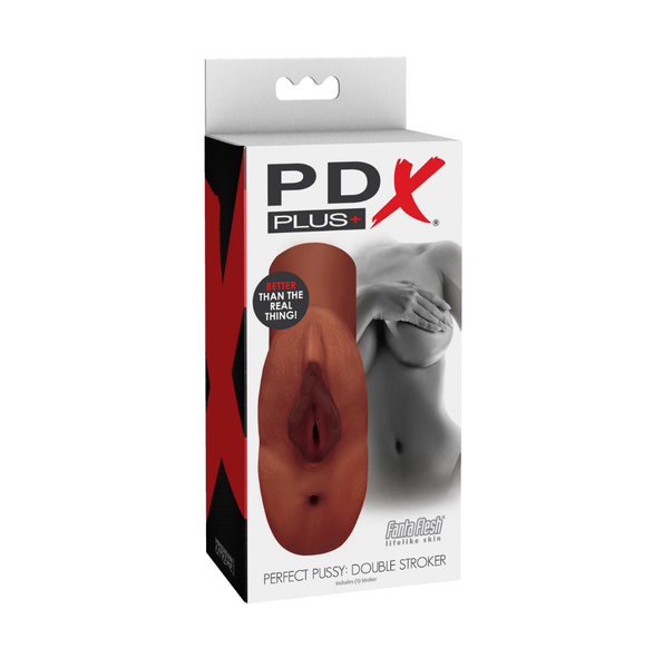 Masturbator Pipedream PDX Plus Perfect Pussy Double Stroker Brown zdjęcie 1