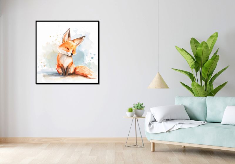 Plakat 90x90cm Zadowolony Lisek zdjęcie 4