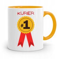 Kubek Żółty Dla Kuriera Numer Jeden Prezent Z Nadrukiem Ze Zdjęciem