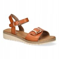 SANDAŁY DAMSKIE ELEGANCKIE NA NISKIEJ KOTURNIE SERGIO LEONE SK078H R.36