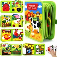 sensoryczna książeczka dla dzieci farma zwierzątka na rzepy montessori