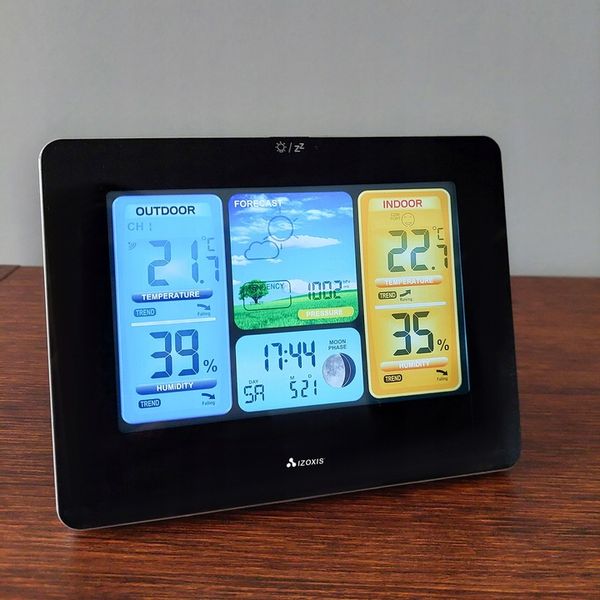 STACJA POGODOWA Higrometr Barometr Termometr Zegar Data BEZPRZEWODOWA zdjęcie 15