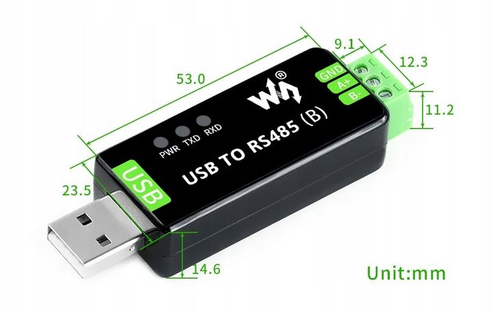 Konwerter przemysłowy USB - RS485 CH343G Waveshare 22456 zdjęcie 7