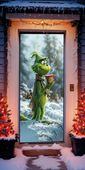 Baner Świąteczny na drzwi, Mikołaj, Grinch, Renifer, Bałwan