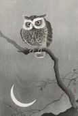 Plakat 67,5x100cm Long-Eared Owl, Koson Japoński Vintage do Salonu