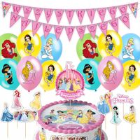 DUŻY ZESTAW URODZINOWY KSIĘŻNICZKI BALONY TOPPERY GIRLANDA NA IMPREZE 47EL