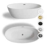 Wanna Reykjavik 174 x 100 cm wolnostojąca Akrylowa biała system przelewowy