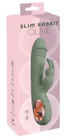 you2toys slim rabbit olive - dwusilnikowy model wodoodporny silikonowy