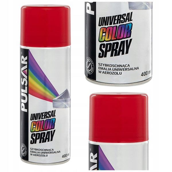 LAKIER CZERWONY POŁYSK PULSAR SPRAY RAL 3002 400 ml zdjęcie 1