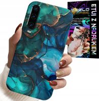ETUI DO HUAWEI P30 - NIEBIESKO ZIELONY MARMUREK PLECKI WZORY