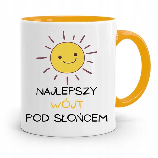 Dla Wójta Kubek Żółty Prezent Najlepszy Wójt Z Nadrukiem Ze Zdjęciem zdjęcie 1