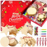 ozdoby choinkowe drewniane dekoracje zawieszki diy 40szt