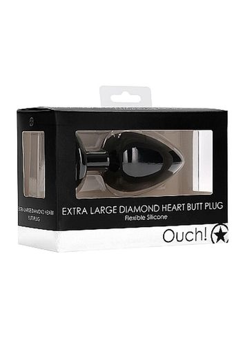 diamond heart butt plug - extra large - black na Arena.pl