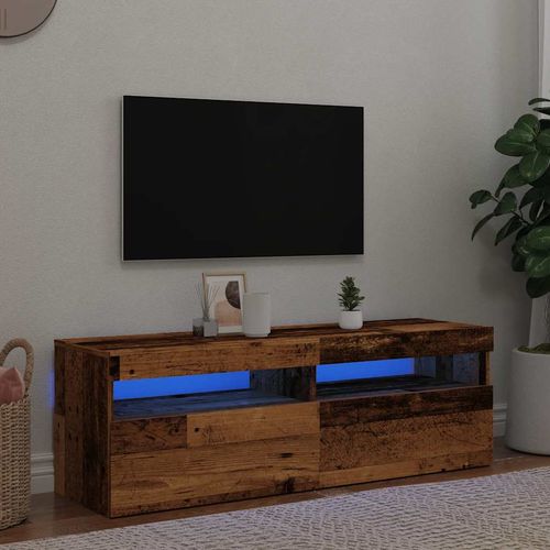 Szafka pod TV z oświetleniem LED, stare drewno, 120x35x40 cm na Arena.pl