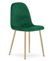 Krzesło welurowe PADVA zielone nogi dąb tapicerowane do jadalni kuchni