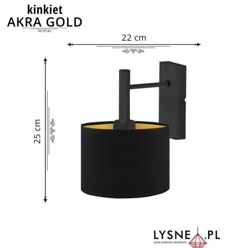 lampa ścienna kinkiet AKRA GOLD na Arena.pl